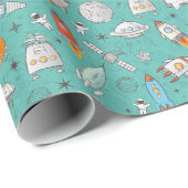 宇宙ロケットのラッピング紙 ラッピングペーパー (ロールコーナー)