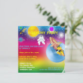 宇宙ロケットの宇宙飛行士の誕生日のパーティの招待状2 招待状 (スタンド正面)