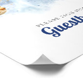 宇宙ロケットの最初の誕生日ゲストブック ポスター (角)