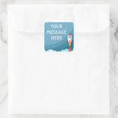 宇宙ロケットの背カスタマイズ景 – お客様自身 スクエアシール (バッグ)