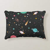 宇宙ロケットの船と星 アクセントクッション (正面)
