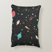 宇宙ロケットの船と星 アクセントクッション (裏面(縦))