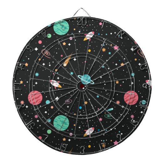 宇宙ロケットの船と星 ダーツボード (正面)