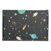 宇宙ロケットの船と星 枕カバー (裏面-左)