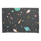 宇宙ロケットの船と星 枕カバー (正面左)