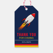 宇宙ロケットの誕生日パーティーのお土産 ギフトタグ (裏面)