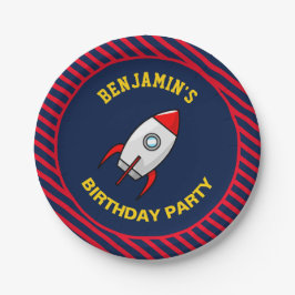 宇宙ロケットの誕生日パーティー ペーパープレート