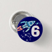 宇宙ロケットの警官の年齢ボタン 缶バッジ (正面&裏面)