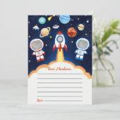 宇宙ロケットカプセルノートメッセージカード 招待状 (スタンド正面)