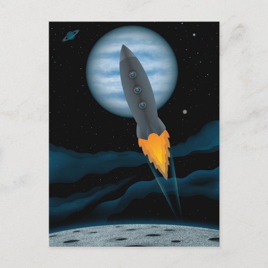 宇宙ロケットシーン ポストカード (正面)