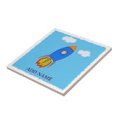 宇宙ロケットスケッチインブルースカイ タイル (側面)