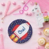 宇宙ロケットスターシップ1歳の誕生日プレート ペーパープレート (パーティー)