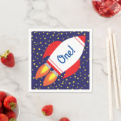 宇宙ロケットスターシップ1st誕生日パーティーナプキンズ スタンダードカクテルナプキン (インサイチュ)