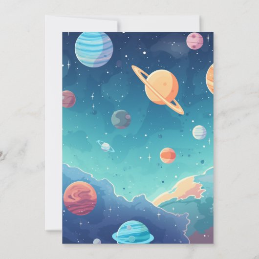 宇宙ロケットバースデーパーティー 招待状 (裏面)