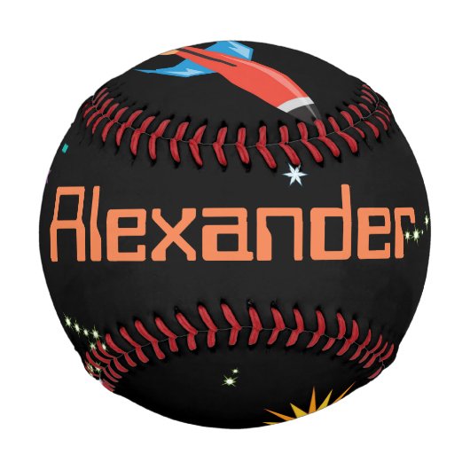 宇宙ロケットボーイの個人名またはチーム名 野球ボール (裏面)