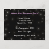 宇宙ロケットボーイズ誕生日写真テンプレート招待状 インビテーションポストカード (裏面)