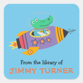 宇宙ロケットライブラリ蔵書票 スクエアシール