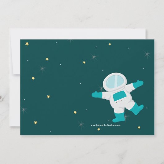 宇宙ロケット写真誕生会の招待状 招待状 (裏面)