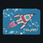 宇宙ロケット名キッズブルーipadカバー iPad miniカバー<br><div class="desc">ブルー宇宙ロケット/宇宙船スタイルキッズipadケースカバー。カスタマイズ名で現読在の事例。宇宙ファンや鮮やかipad画面への輸送が好きな子供のための完璧なギフト救済。独自に設計されたサラ・トレット。</div>