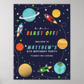 宇宙ロケット宇宙船の誕生日パーティー ポスター (正面)