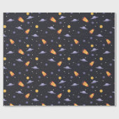 宇宙ロケット宇宙船Ufoの惑星スター ラッピングペーパー (フラット)