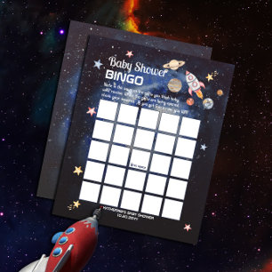 宇宙ロケット惑星ボーイベビーシャワービンゴ