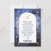 宇宙ロケット惑星ボーイベビーシャワー サンキューカード (裏面)