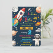 宇宙ロケット惑星宇宙飛行士誕生日 招待状 (スタンド正面)