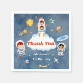 宇宙ロケット惑星紙プレートナプキンス スタンダードカクテルナプキン