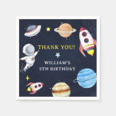 宇宙ロケット惑星紙プレート スタンダードカクテルナプキン (正面)