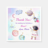 宇宙ロケット惑星紙プレート スタンダードカクテルナプキン (正面)