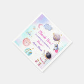 宇宙ロケット惑星紙プレート スタンダードカクテルナプキン (角)