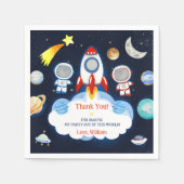 宇宙ロケット惑星紙プレート スタンダードカクテルナプキン (正面)