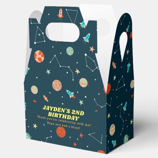 宇宙ロケット惑星誕生日ありがとう フェイバーボックス (オープン)