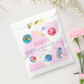 宇宙ロケット惑星達ガール誕生日 フェイバーバッグ (封をした状態)