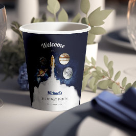 宇宙ロケット惑星銀河系ブルーボーイ 紙コップ