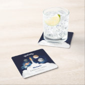 宇宙ロケット惑星銀河系紙プレート スクエアペーパーコースター (インサイチュ)