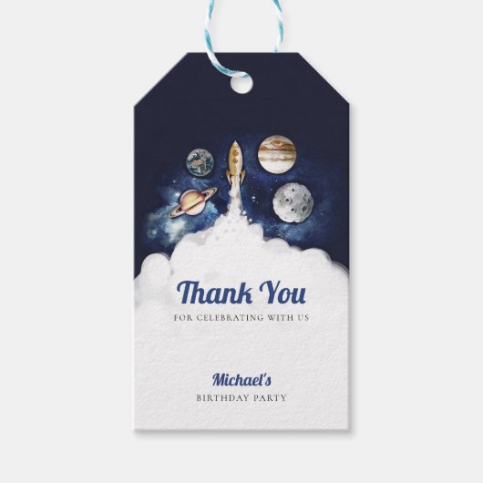 宇宙ロケット惑星銀河系 ギフトタグ (正面)
