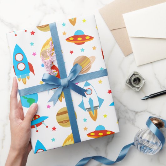 宇宙ロケット惑星Ufo星 ラッピングペーパー (ギフト)