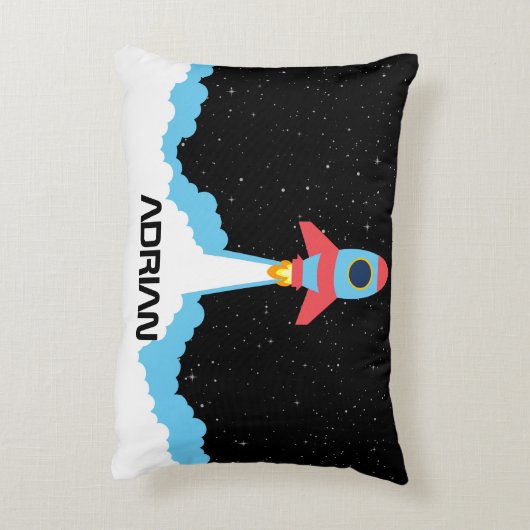 宇宙ロケット打ち上げ名前をカスタムする アクセントクッション (裏面(縦))