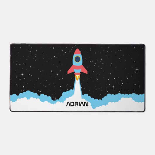 宇宙ロケット打ち上げ名前をカスタムする デスクマット (正面)