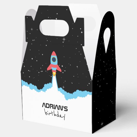 宇宙ロケット打ち上げ子供の誕生日 フェイバーボックス (オープン)