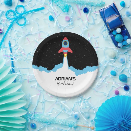 宇宙ロケット打ち上げ子供の誕生日 ペーパープレート (パーティー)