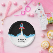 宇宙ロケット打ち上げ子供の誕生日 ペーパープレート (パーティー)