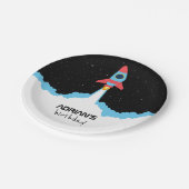 宇宙ロケット打ち上げ子供の誕生日 ペーパープレート (アングル)
