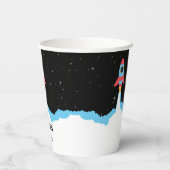 宇宙ロケット打ち上げ子供の誕生日 紙コップ (裏面)