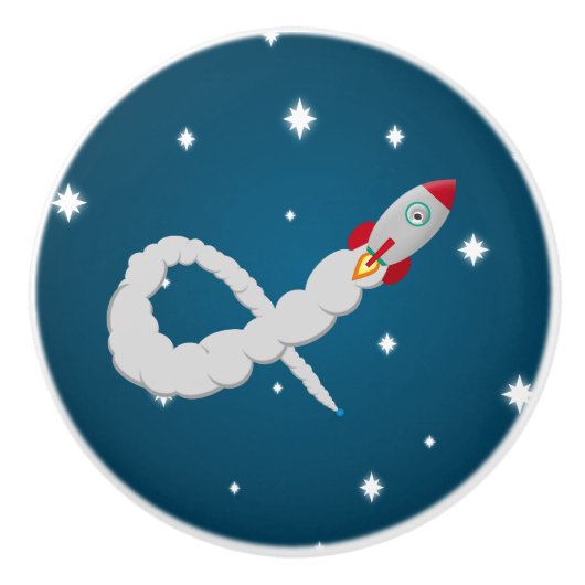 宇宙ロケット打ち上げ宇宙 セラミックノブ (正面)