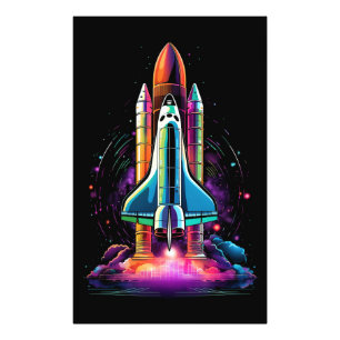 宇宙ロケット背景 フォトプリント
