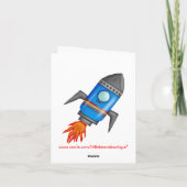 宇宙ロケット船ありがとうノートカード サンキューカード (裏面)