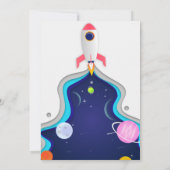 宇宙ロケット船の誕生日パーティー 招待状 (裏面)
